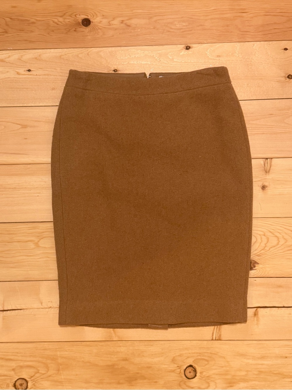 NWT J.Crew Camel Wool Blend Pencil Skirt Size 2